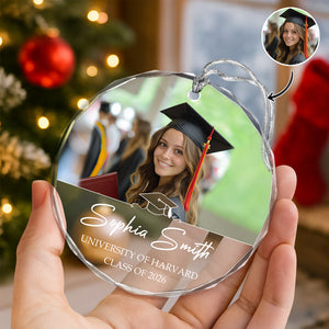 Custom Photo And Name Class Of 2026 Glass Ornament Christmas Gift TH10 896907