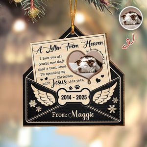 Custom Dog Photo A Letter From Heaven Sympathy Memorial Wooden Ornament LM32 895889
