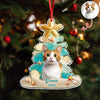 Custom Cute Cat Photo Sea Glass Christmas Acrylic Ornament For Cat Lovers LM32 895999
