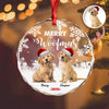 Custom Photo Merry Woofmas Christmas Glass Ornament For Dog Lovers HA75 897486