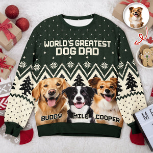 Custom Photo World's Greatest - Personalized Ugly Sweater For Dog Lovers LM32 895561