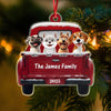 Personalized Dogs With Red Truck Christmas Acrylic Ornament Gifts For Dog Lovers TH10 896683