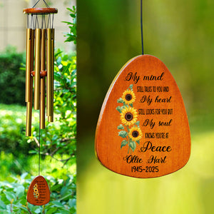 My Mind Still Talks To You Sunflower Personalized Memorial Wind Chimes HA75 892118
