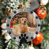 Custom Photo Round Paw Print Christmas Ceramic Ornament For Dog Lovers TH10 894821