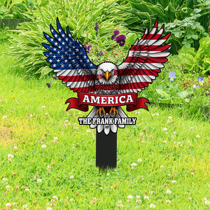 Custom Family Name America Eagle Garden Stake TH10 898059