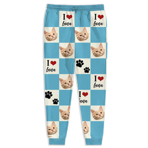 Custom Photo I Love My Dog Cat Sweatpants Gift For Pet Lovers HA75 892606