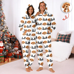 Custom Puppy Photo The Dog Father with Pawprints Design Onesie Pajamas LM32 897209