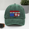 Best Dog Dad Ever Paw American Flag Washed Denim Baseball Cap CH07 895934