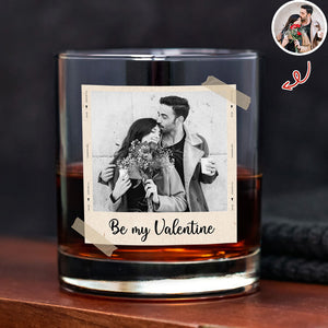 Custom Couple Photo Whiskey Glass Valentine Gift, Anniversary Gift HA75 898922