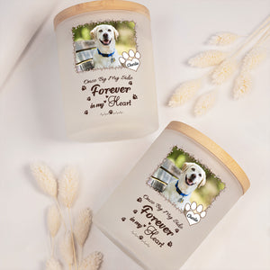 Custom Photo Forever Loved Pet Paw Print Glass Jar With LED Candle LM32 897509