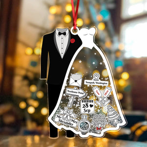 First Christmas Married Personalized Wedding Acrylic Ornament Christmas Gift CH07 896928