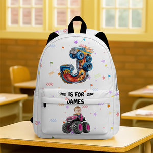 Custom Photo Monster Truck Alphabet Letters Backpack LM32 893927
