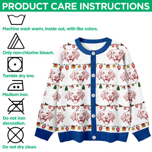 Custom Pet Photo Pencil Drawing Christmas Ugly Cardigan For Pet Lovers LM32 897133