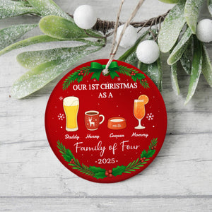 Our First Christmas As A Family Personalized Christmas Ceramic Ornament HA75 897800