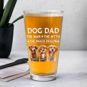 Custom Photo Dog Dad The Man The Myth The Snack Dealer Beer Glass CH07 895906