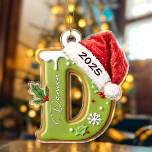 Personalized Gingerbread Letter Acrylic Ornament Gift For Mom, Dad, Brother, Sister, Kids HO82 900706