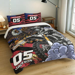 Custom Name And Number - Personalized Motocross Quilt Bedding Set LM32 897289