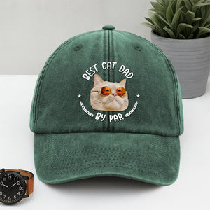 Custom Photo Best Dog Dad, Cat Dad By Par Washed Denim Baseball Cap HA75 892482