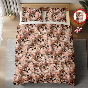 Custom Funny Cat Photo Portrait Bedding Set Birthday, Christmas Gift For Cat Lover CH07 899194