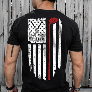 Personalized Name American Flag Golf Back Personalized Back Side Dark Shirt HA75 898632