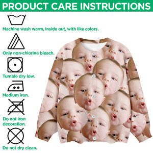 Custom Funny Kid Face Cardigan Gift For Family CH07 899826