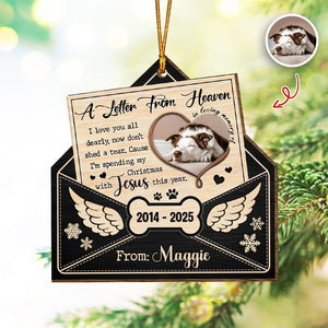 Custom Dog Photo A Letter From Heaven Sympathy Memorial Wooden Ornament LM32 895889