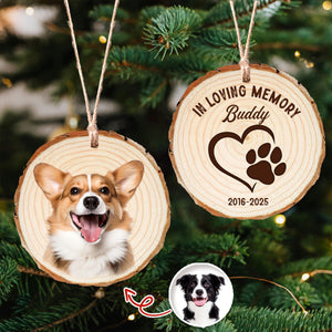 Custom Photo In Loving Memory Personalized Pet Memorial Wood Slice Ornament CH07 899270