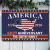 Personalized Family Name America 250th Anniversary Metal Sign TH10 898463