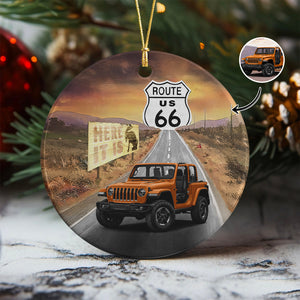 Custom Car Photo Route 66 Ceramic Ornament For Car Lover TH10 896033