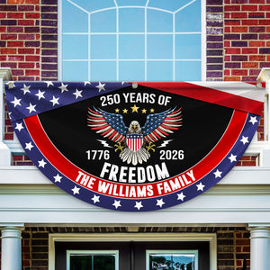 USA 250 Years Of Freedom Custom Family Name Non-Pleated Fan Flag CH07 910238