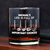 Personalized Name Life Is Full Of Choices Golf Engraved Rock Glass Gift for Golfer HA75 898530