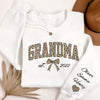 Personalized Leopard Grandma Mama With Kid Name On Sleeve Sweatshirt LM32 899099