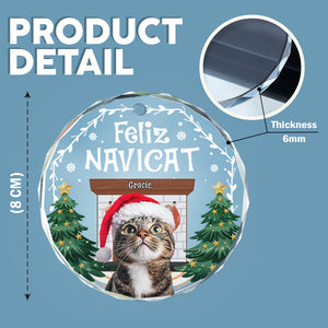 Custom Photo Cozy Room Feliz Navicat - Personalized Circle Glass Ornament LM32 895775