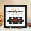 Custom Puzzle Couples Name 2-layer Wooden Plaque With Stand Gift for Him Her, Valentine Home Decor HO82 901060