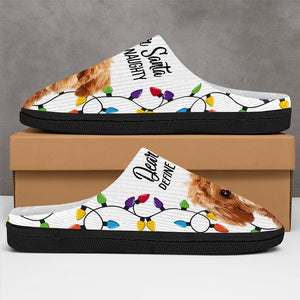 Custom Pet Photo Dear Santa Define Naughty - Personalized Slippers For Dog And Cat Lovers HO82 894948