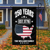 Custom Family Name 250 Years Est 1776 Garden Flag TH10 896671