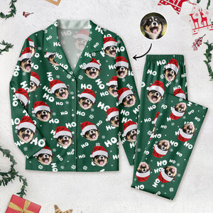 Custom Puppy Photo Ho Ho Ho Chritsmas Pajamas Gift For Pet Lovers CH07 899724
