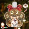 Custom Cute Dog Photo Personalized Dog Paw Christmas Led Ornament CH07 896778