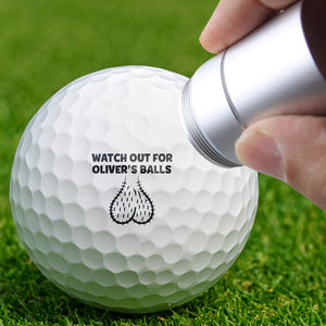 Watch Out For His Balls Personalized Funny Golf Ball Stamp Box Golf Gifts for Men, Gift for Golfers HA75 898700