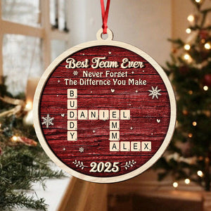 Best Team Ever Scrabble Christmas 2 Layers Wooden Ornament LM32 897119
