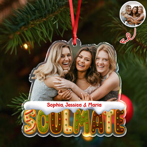 Custom Funny Photo Bestie Photo Christmas Cake Cookie Acrylic Ornament LM32 895939