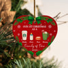 Our First Christmas As A Family Personalized Christmas Heart Shaped Ceramic Ornament HA75 897802
