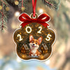 Personalized Cute Dog Paw Christmas Acrylic Ornament HA75 897570