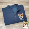 Custom Pet Photo Embroidered Quarter Zip Sweatshirt, Gifts for Pet Lovers, Golf Lovers, Funny Gift HO82 900770