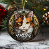 Custom Cat Stained Glass Style Christmas Ceramic Ornament TH10 896421