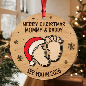 Christmas Baby Shower - Personalized Wood Ornament Gifts For New Moms, New Dads, New Parents CH07 899282