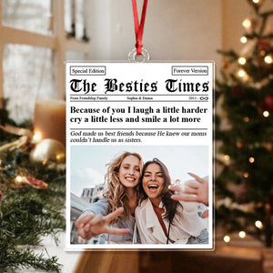Custom Photo Times Magazine Friendship Acrylic Ornament Christmas Gift For Besties HO82 894660