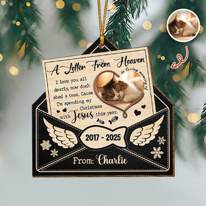 Custom Cat Photo A Letter From Heaven Sympathy Memorial Wooden Ornament LM32 895891