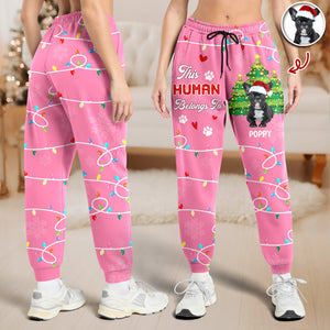 Custom Photo This Human Belongs To Dog Sweatpants HA75 897652