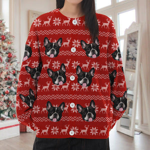 Custom Dog Face Photo With Christmas Pattern Ugly Cardigan CH07 899822